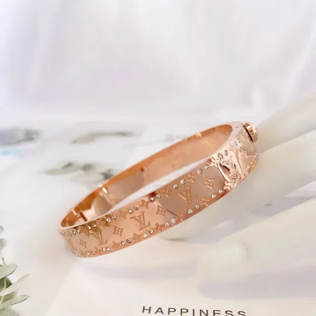 Louis Vuitton Monogram Bracelet Gold Silver Crystal-Accented Bracelet 4