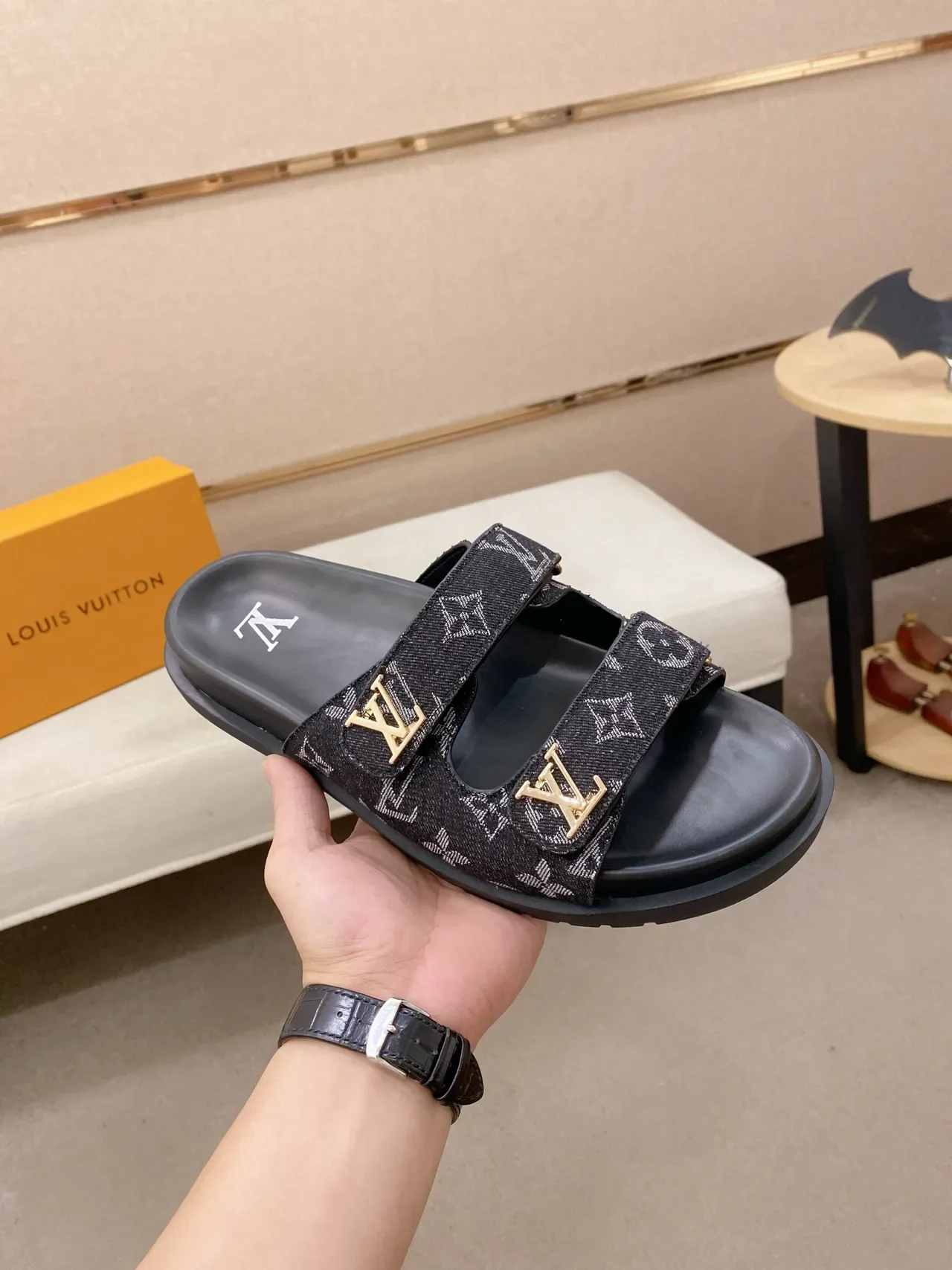Louis Vuitton Monogram Canvas Double-Strap Slide Slippers 3
