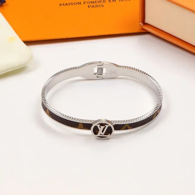 Louis Vuitton Monogram Canvas Hinged Bangle Bracelet 6