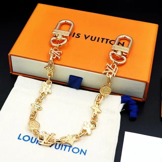 Louis Vuitton Monogram Charm Chain Gold-Tone Bracelet 7