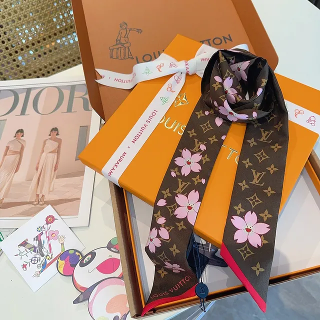 Louis Vuitton Monogram Cherry Blossom Silk Scarf 6