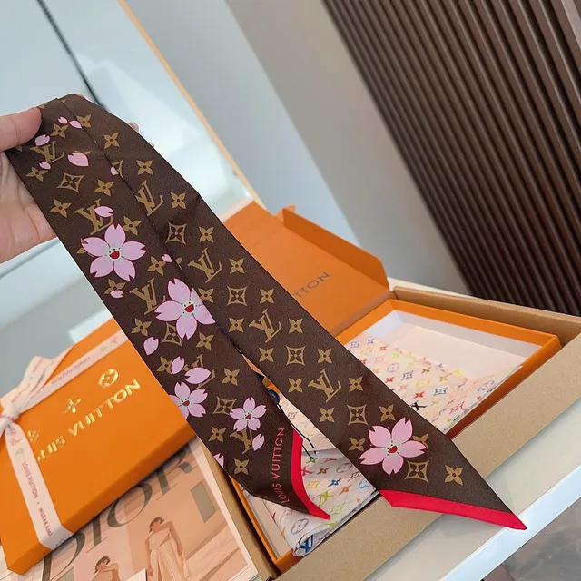 Louis Vuitton Monogram Cherry Blossom Silk Scarf 5