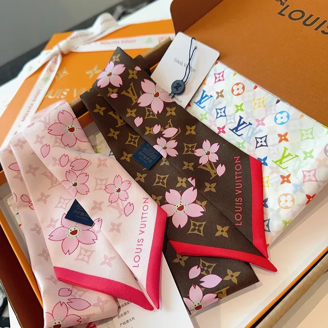 Louis Vuitton Monogram Cherry Blossom Silk Scarf 8