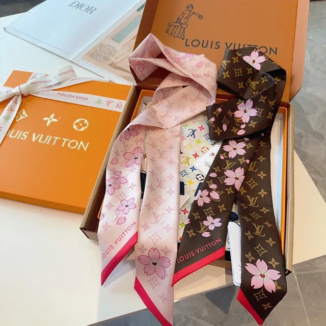 Louis Vuitton Monogram Cherry Blossom Silk Scarf 9