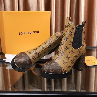 Louis Vuitton Monogram Contrast-Panel Chunky Platform Ankle Boots