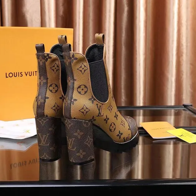 Louis Vuitton Monogram Contrast-Panel Chunky Platform Ankle Boots 3