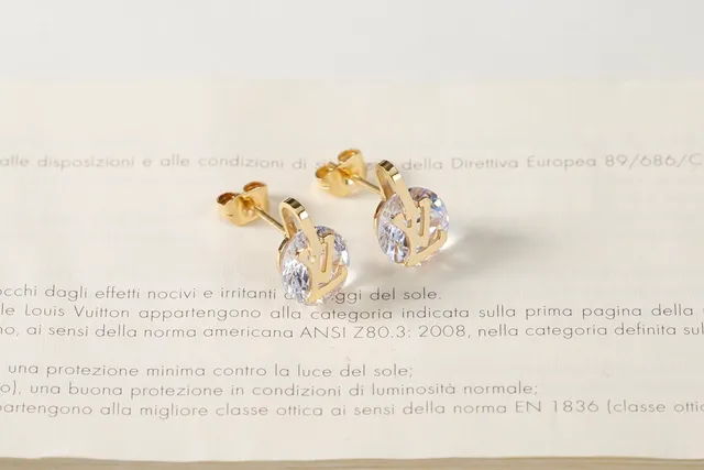 Louis Vuitton Monogram Crystal Stud Earrings 3