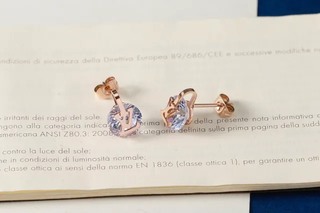 Louis Vuitton Monogram Crystal Stud Earrings 4