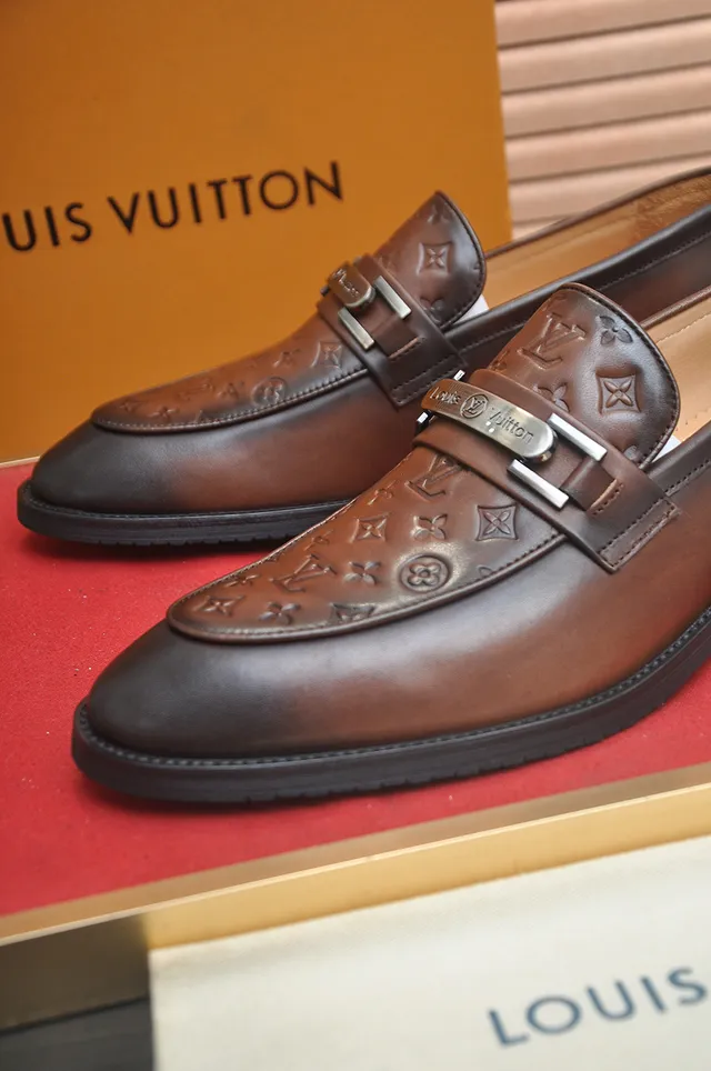 Louis Vuitton Monogram-Embossed Brown Loafers 2