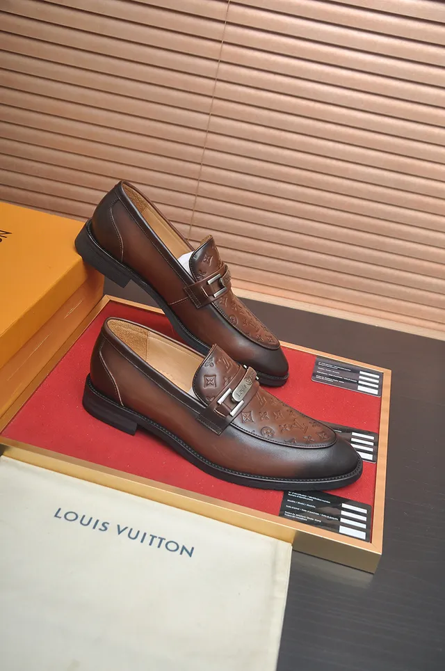 Louis Vuitton Monogram-Embossed Brown Loafers 4