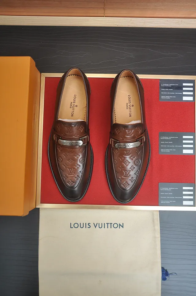 Louis Vuitton Monogram-Embossed Brown Loafers 5