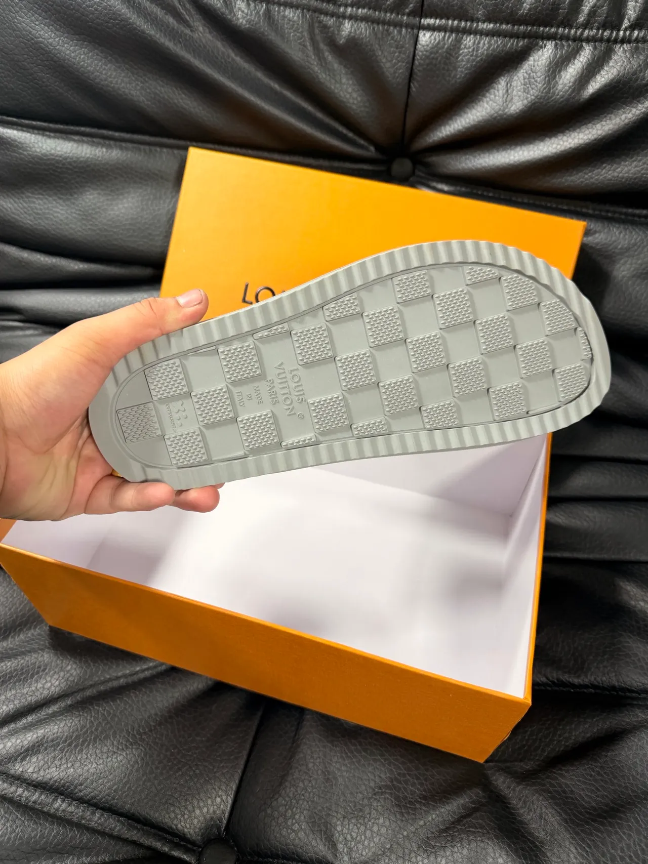 Louis Vuitton Monogram-Embossed Metallic Silver Slippers 2