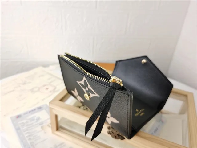 Louis Vuitton Monogram Empreinte Black Beige Textured Leather Short Wallet 4