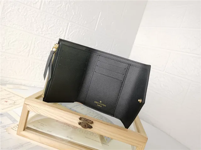 Louis Vuitton Monogram Empreinte Black Beige Textured Leather Short Wallet 5