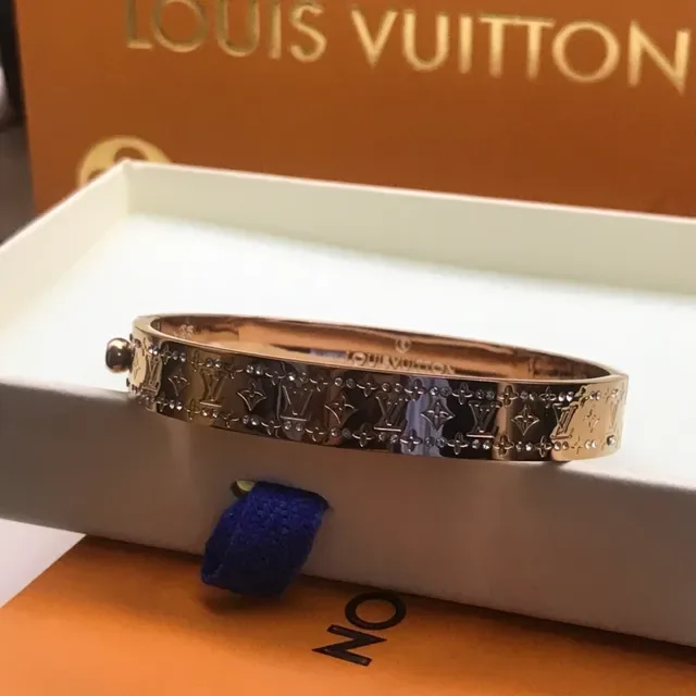 Louis Vuitton Monogram Empreinte Crystal-Embellished Hinged Bangle Bracelets 7