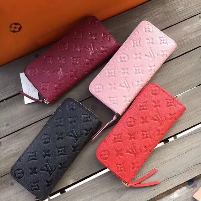 Louis Vuitton Monogram Empreinte Magenta Long Wallet 2