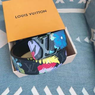 Louis Vuitton Monogram Floral Print Leather Belt