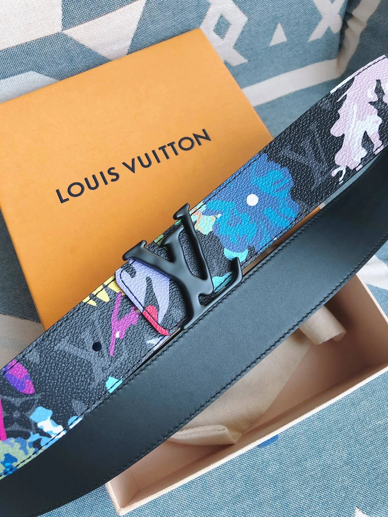 Louis Vuitton Monogram Floral Print Leather Belt 4