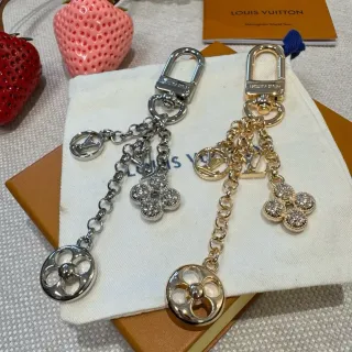 Louis Vuitton Monogram Flower Charm Silver Gold Crystal-Embellished Bracelet