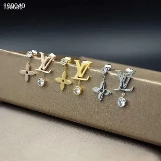 Louis Vuitton Monogram Flower Crystal Drop Earrings
