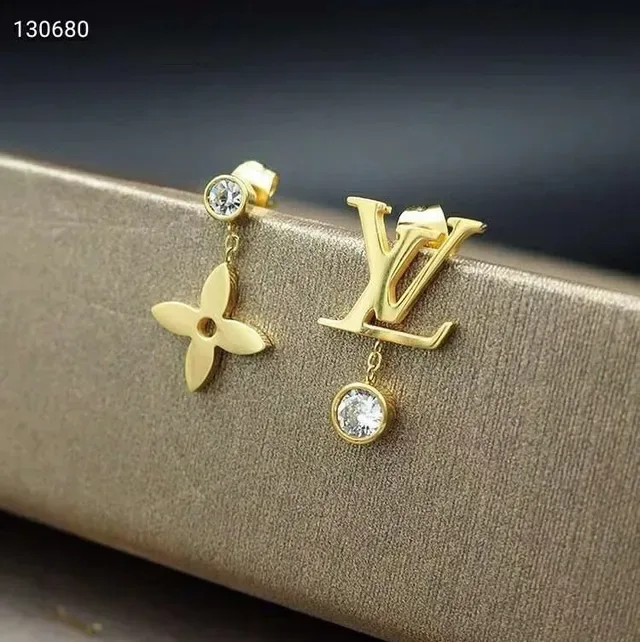 Louis Vuitton Monogram Flower Crystal Drop Earrings 3