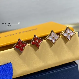 Louis Vuitton Monogram Flower Square Stud Earrings