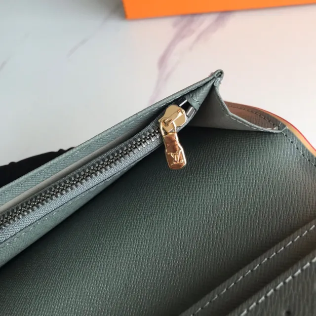 Louis Vuitton Monogram billetera larga gris y naranja 3