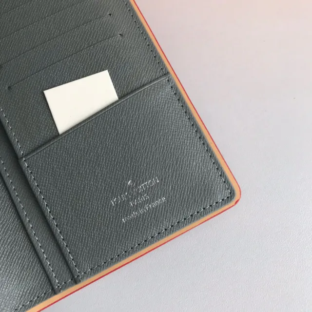 Louis Vuitton Monogram billetera larga gris y naranja 4