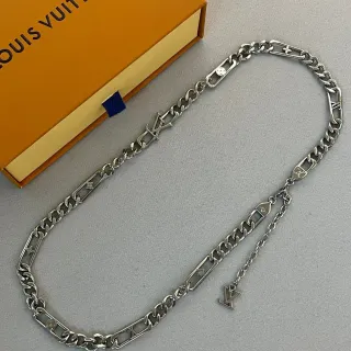 Louis Vuitton Monogram Mixed-Link Silver-Tone Necklace