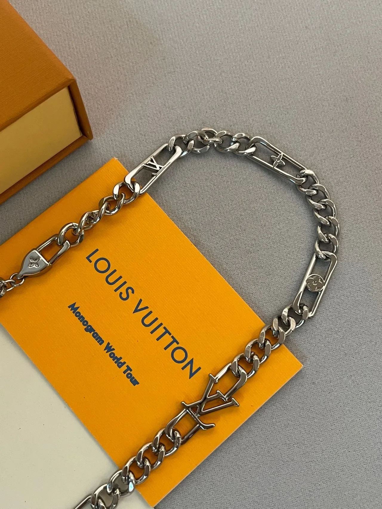 Louis Vuitton Monogram Mixed-Link Silver-Tone Necklace 2