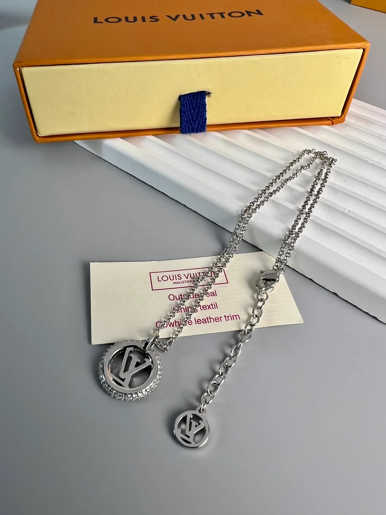 Louis Vuitton Monogram Pavé Circle Pendant Necklace 2