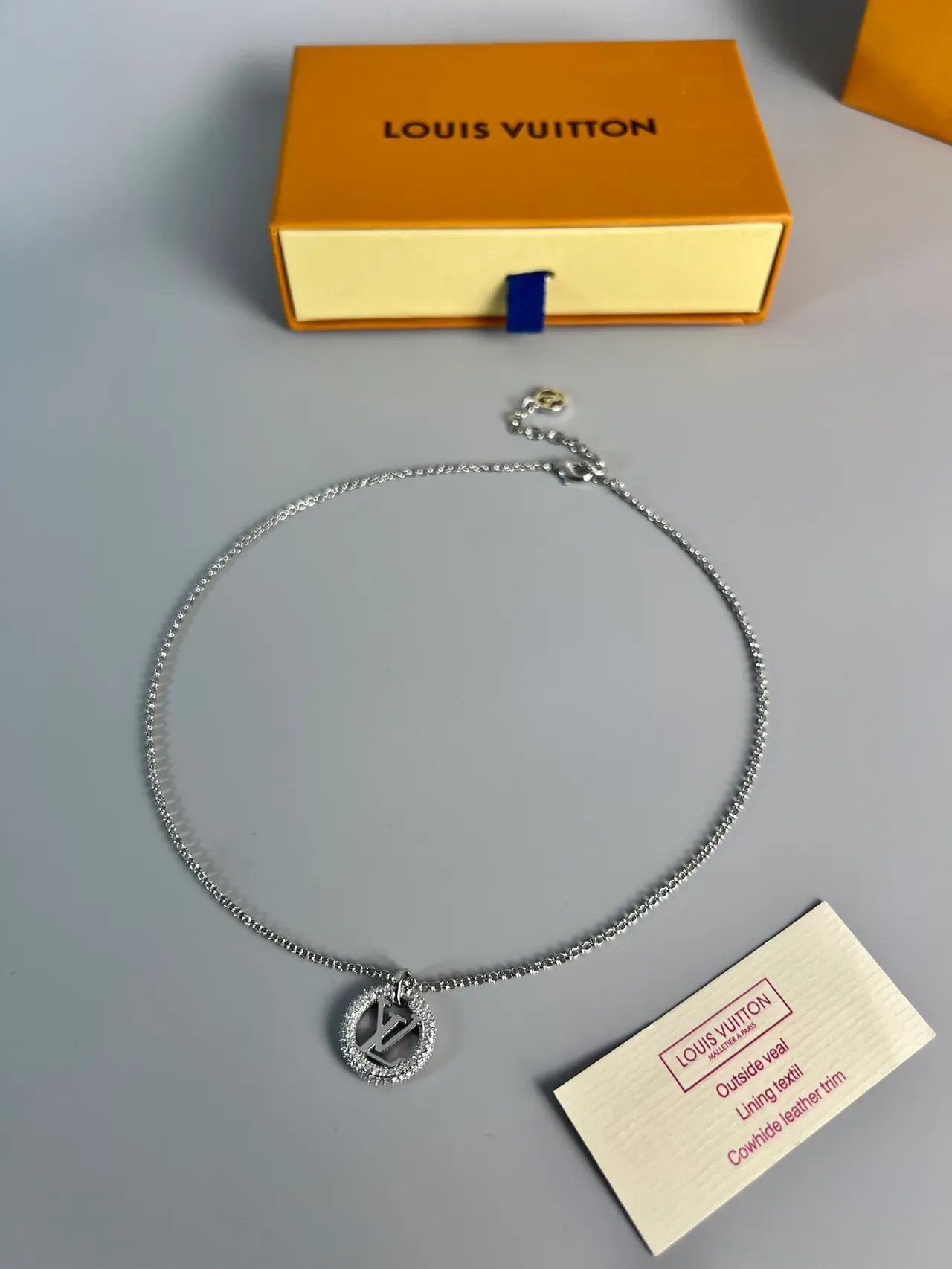 Louis Vuitton Monogram Pavé Circle Pendant Necklace 6