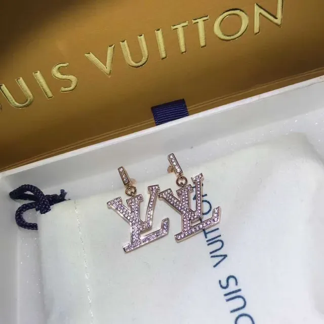 Louis Vuitton Monogram Pavé Crystal Drop Earrings 3
