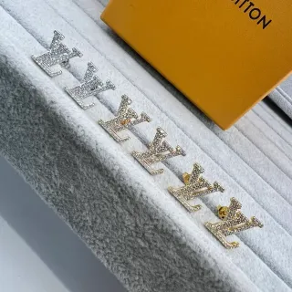 Louis Vuitton Monogram Pavé Crystal Stud Earrings
