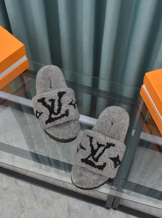 Louis Vuitton Monogram Shearling Slide Slippers 5