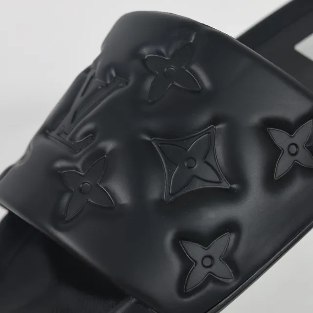 Louis Vuitton Monogram Slide Black Slippers 6
