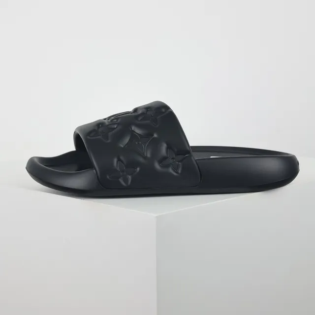 Louis Vuitton Monogram Slide Black Slippers 9