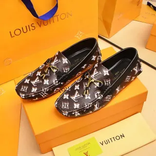 Louis Vuitton Monogram टासल लूफर भूरे सफेद चमड़े के