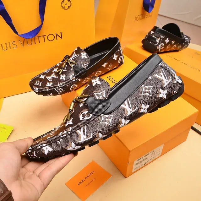 Louis Vuitton Monogram Tassel Loafer Brown White Leather Loafers 7
