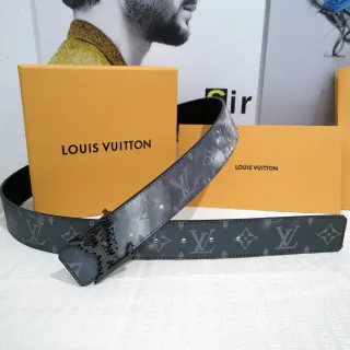 Louis Vuitton Monogram Tonal Gray Leather Belt