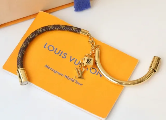 Louis Vuitton Monogram World Tour Brown and Gold Bracelet 3