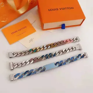 سوار Louis Vuitton Monogram World Tour متعدد الألوان سلسلة Curb Chunky روابط مينا