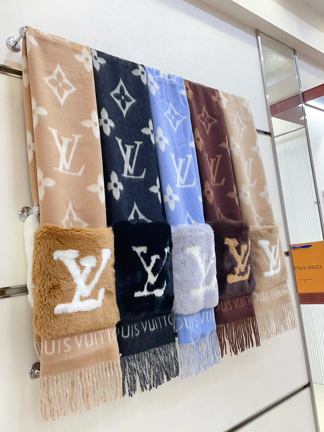 Louis Vuitton Monogram Woven Cashmere Scarf 4