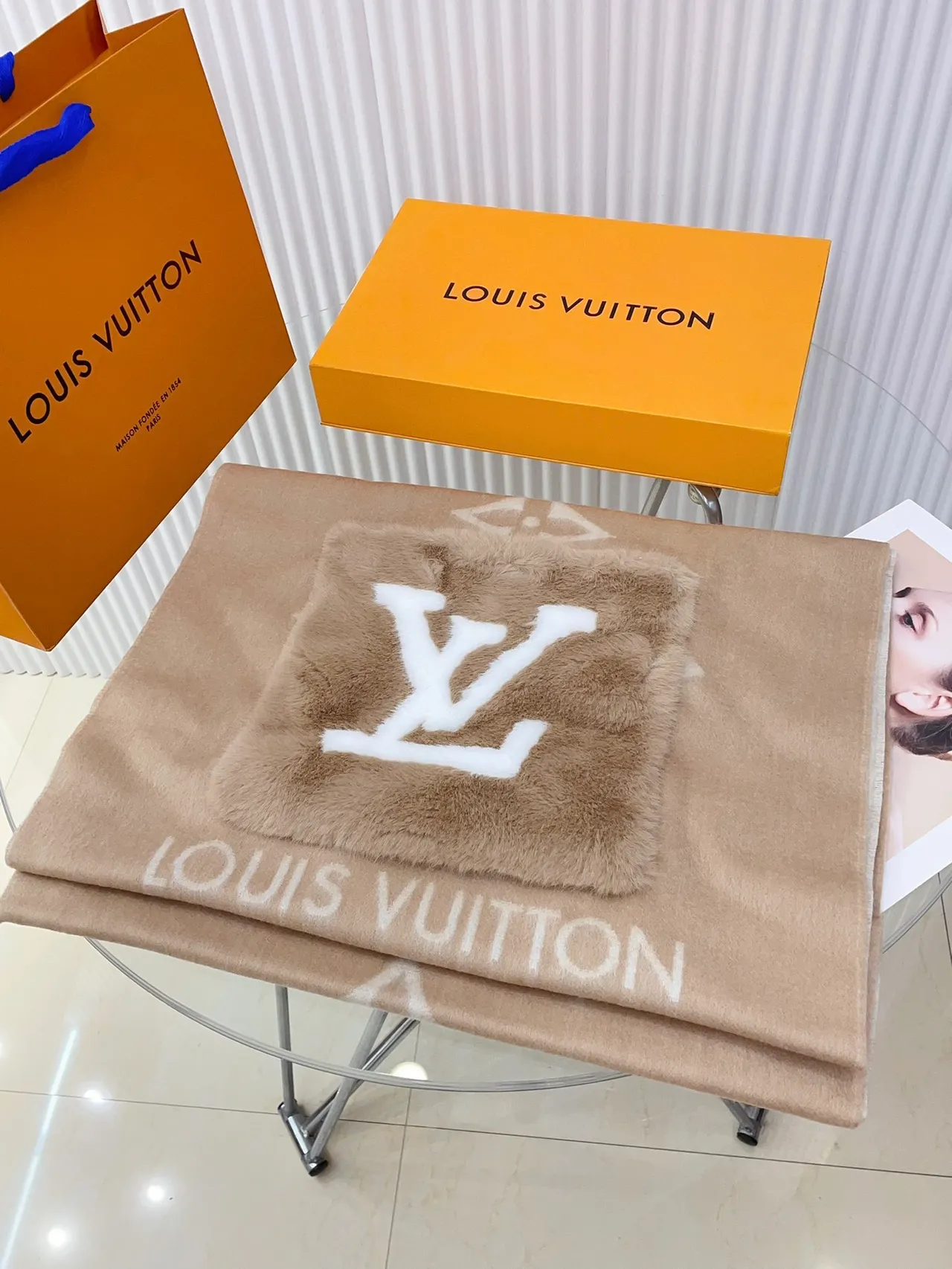 Louis Vuitton Monogram Woven Cashmere Scarf 5
