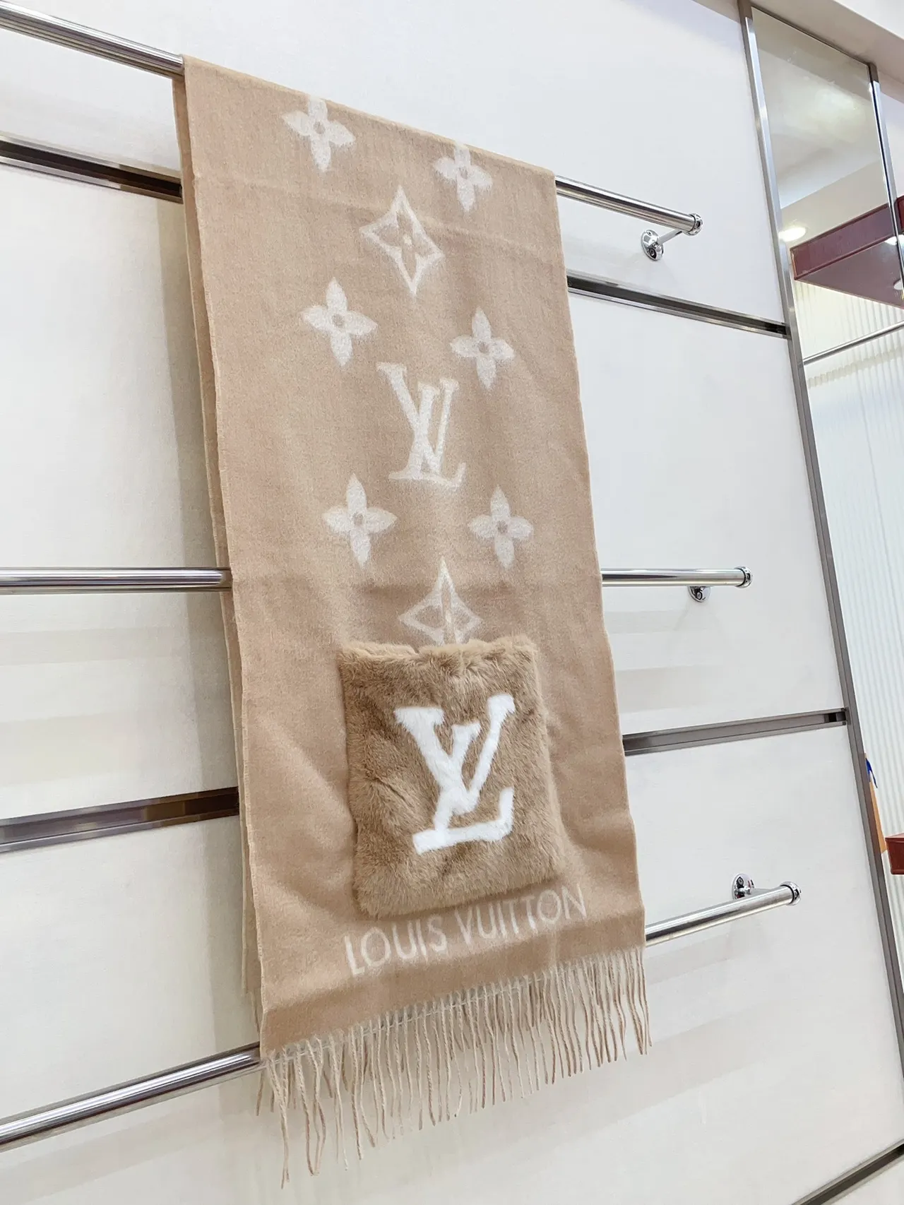 Louis Vuitton Monogram Woven Cashmere Scarf 7