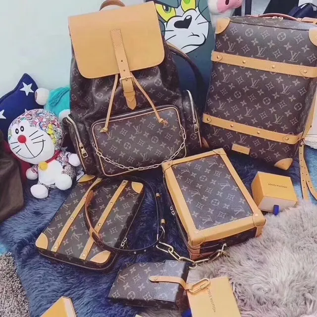 Louis Vuitton Montaigne Marron Beige Monogramme Toile Marron Bords de Cuero Sac à dos Casual 19