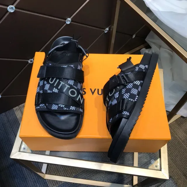 Louis Vuitton Multi-Strap Checkerboard Print Casual Sandals 2