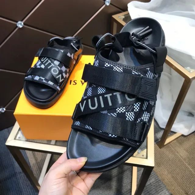 Louis Vuitton Multi-Strap Checkerboard Print Casual Sandals 4