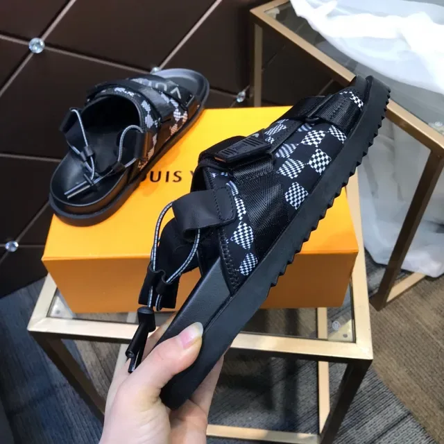 Louis Vuitton Multi-Strap Checkerboard Print Casual Sandals 6