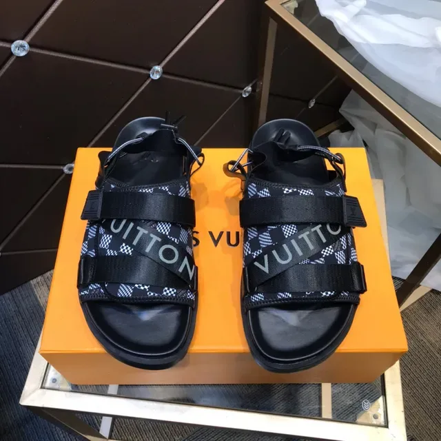Louis Vuitton Multi-Strap Checkerboard Print Casual Sandals 8